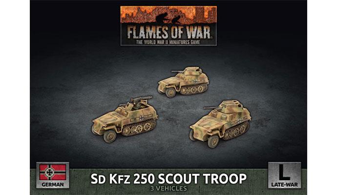 Flames of War: GBX176 Sd Kfz 250 Scout Troop (Plastic)
