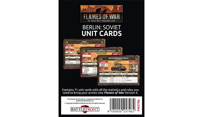 Flames of War: FW274U Berlin: Soviet Unit Cards (71x Cards)