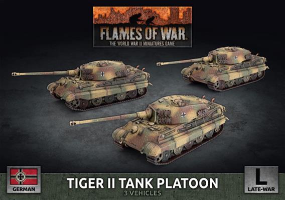 Flames of War: GBX178 Tiger II (8.8cm) Tank Platoon (3x Plastic)