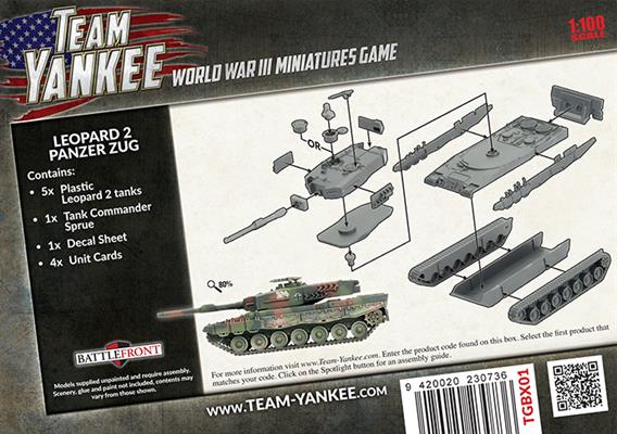 Team Yankee: TGBX01 Leopard 2 Panzer Zug (Plastic)