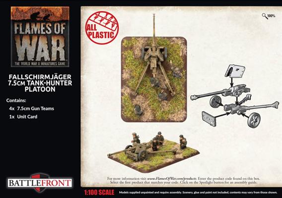 Flames of War: GBX139 Fallschirmjäger 7.5cm Tank Hunter Platoon (Plastic)
