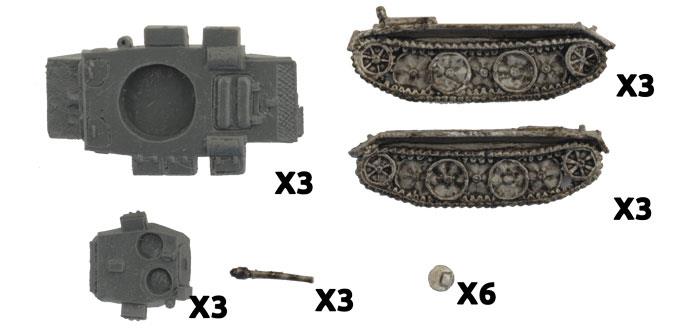 Flames of War: GBX131 Panzer II (Luchs) Scout Troop (Mid War x3 Tanks)