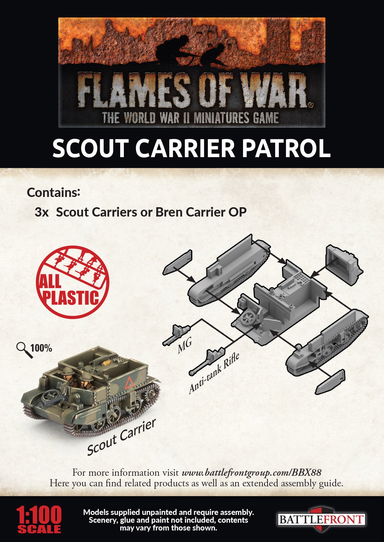 Flames of War: BBX88 Scout Carrier Platoon (x3 plastic)