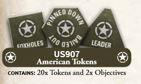 Flames of War: US907 American MW Tokens (x20) and Objectives (x2)