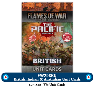 Flames of War: FW258BU British, Australian & Indian MW Unit Card Pack (x64 Cards)