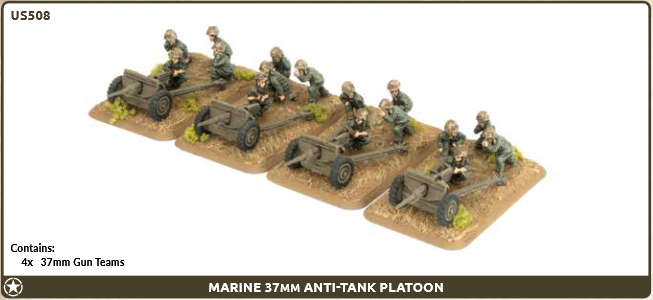 Flames of War: US508 Marine 37mm Anti-tank Platoon (x4)