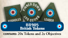 Flames of War: BR905 British LW Tokens (x20) and Objectives (x2)