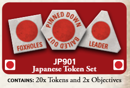 Flames of War: JP901 Japanese MW Tokens (x20) and Objectives (x2)