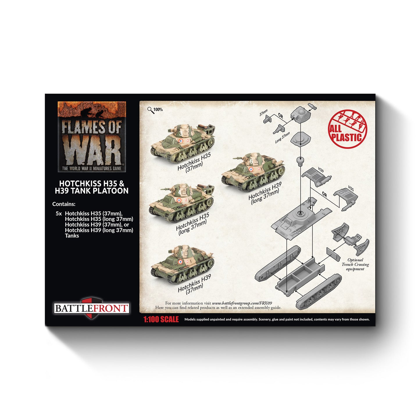 Flames of War: FRX09 H35 / H39 Hotchkiss Tank Platoon (x5 Plastic)