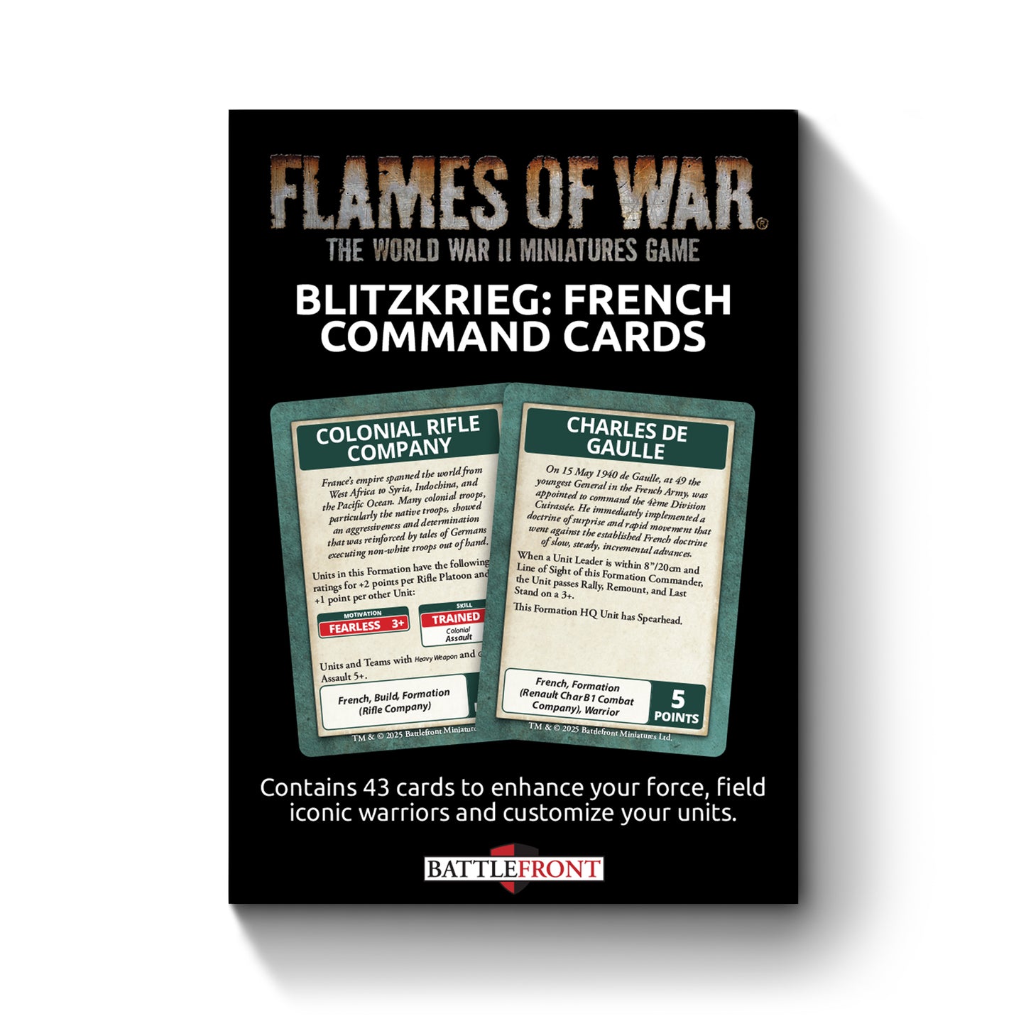 Flames of War: FW281FC Blitzkrieg French Command Cards (x43 Cards) - Limited Edition