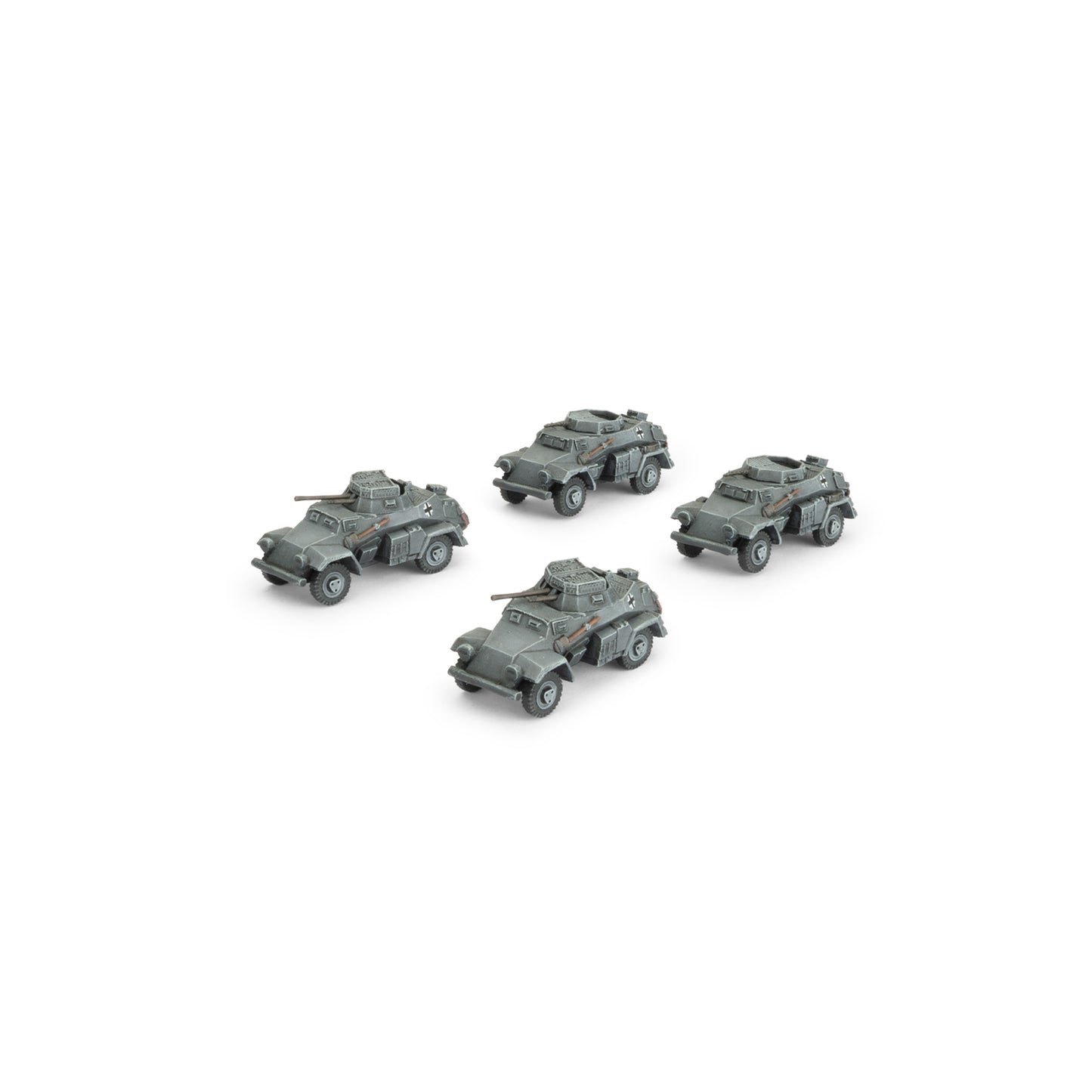 Flames of War: GBX201 Sd Kfz 222 / 221 Scout Troop (x4 Plastic)