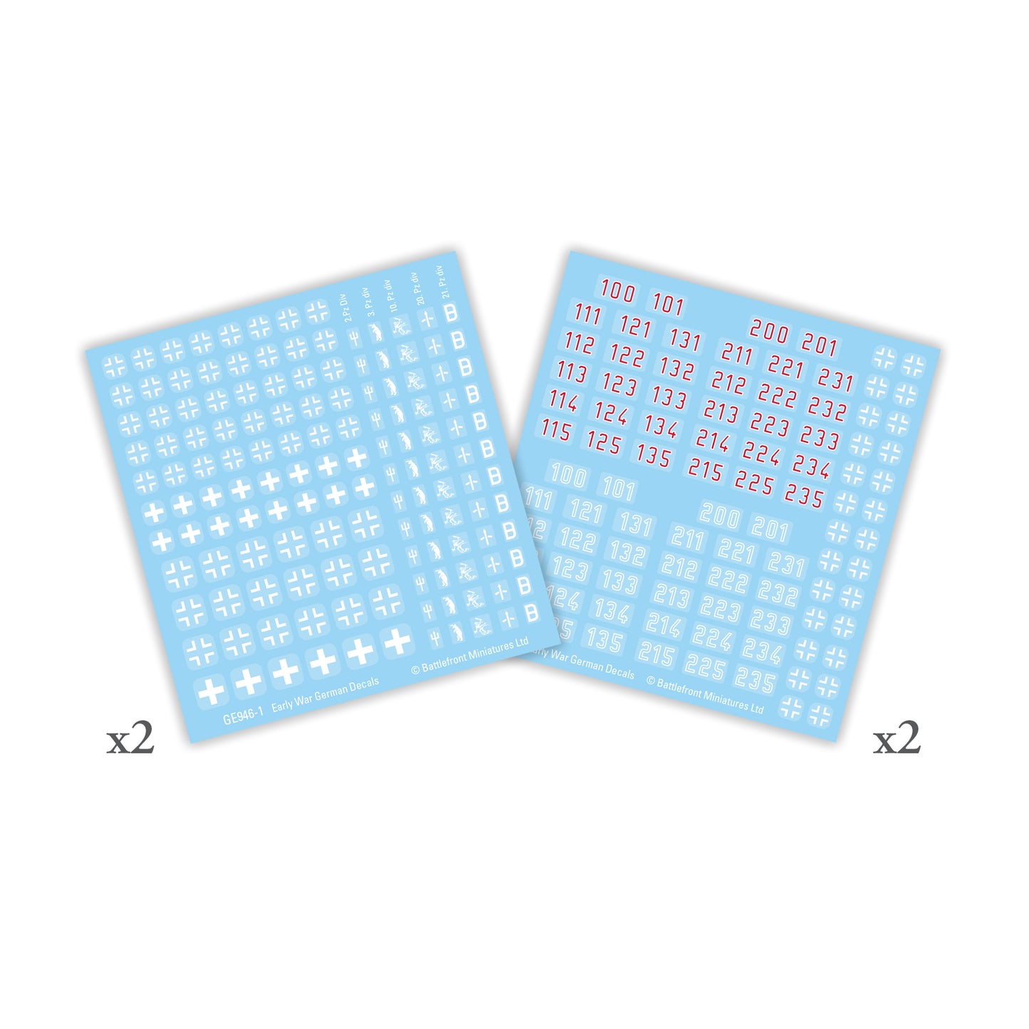 Flames of War: GE946 German Early War Decals (x4)