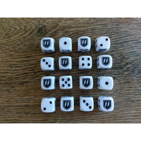 German Generic SS WHITE Dice & Tin Set