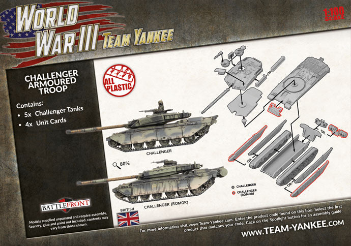 Team Yankee: TBBX11 Challenger Armoured Troop (Plastic)