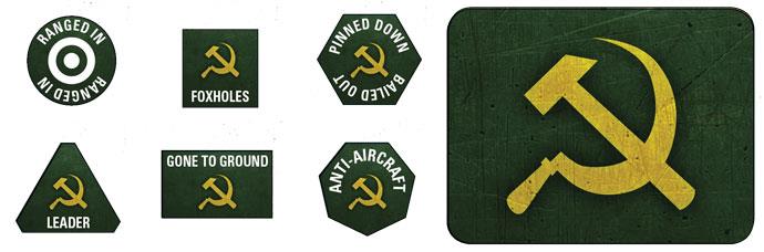 TD035 Soviet Gaming Set (x20 Tokens, x2 Objectives, x16 Dice)