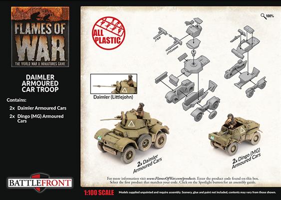 Flames of War: BBX61 Daimler Armoured Car Troop (Plastic)