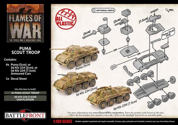 Flames of War: GBX172 Puma Scout Troop (Plastic)
