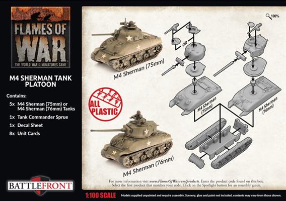 Flames of War: UBX69 M4 Sherman Tank Platoon