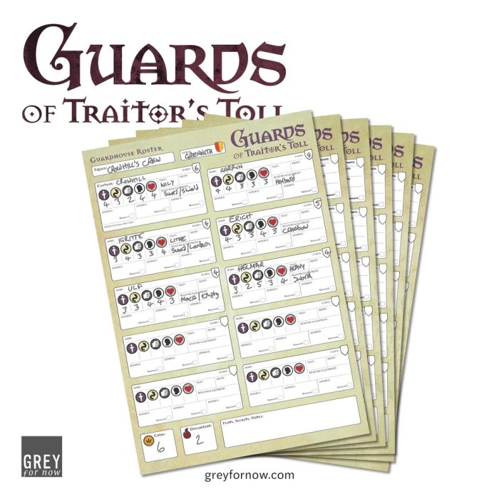 Guards of Traitor's Toll: Guardhouse Roster (40 sheets)