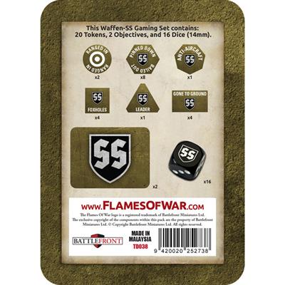 TD038 Waffen-SS Gaming Set (x20 Tokens, x2 Objectives, x16 Dice)