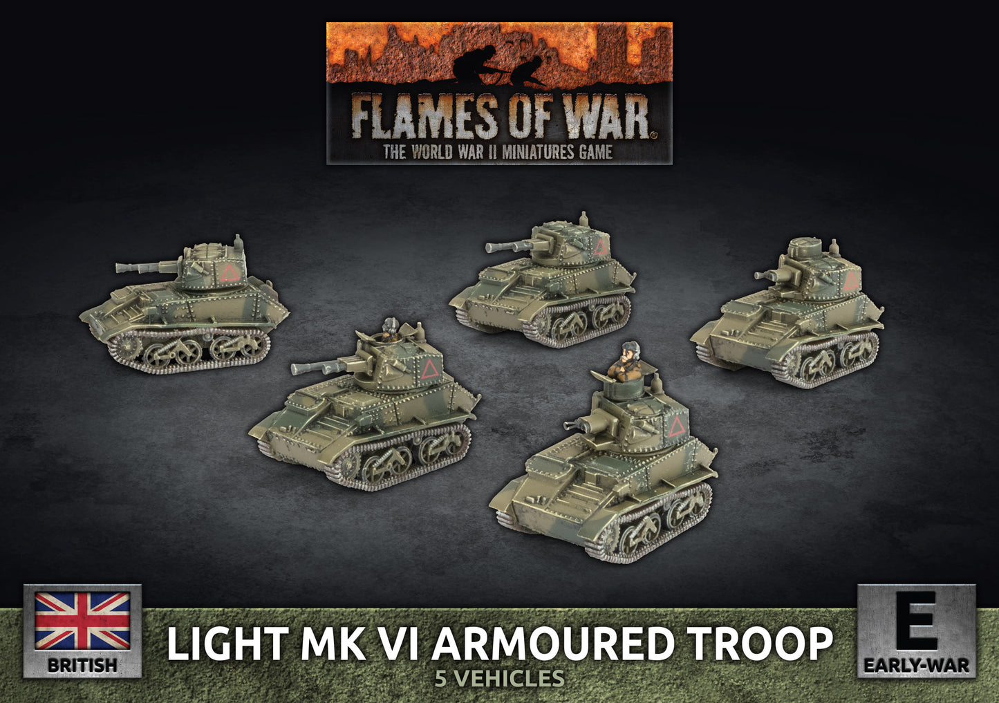 Flames of War: BBX82 Vickers Light Mk VI Troop (x5, Plastic)