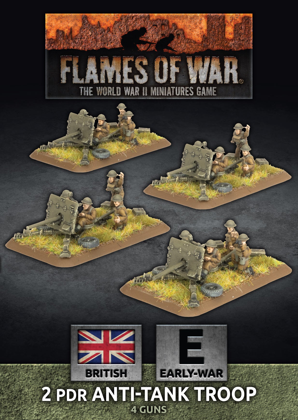 Flames of War: BBX87 2pdr Antitank Platoon (x4 guns, Plastic)