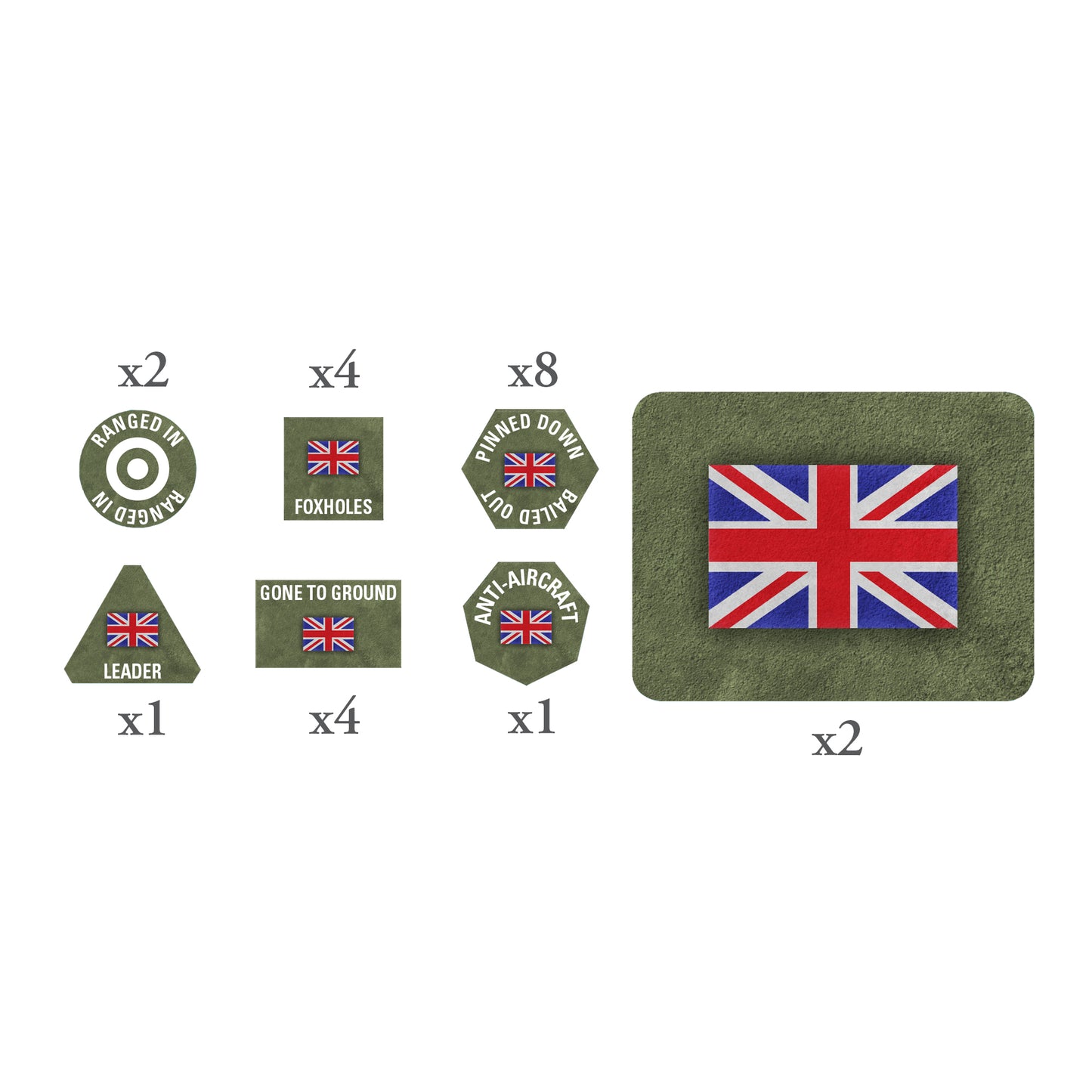Flames of War: BR909 British EW Tokens (x20) and Objectives (x2)