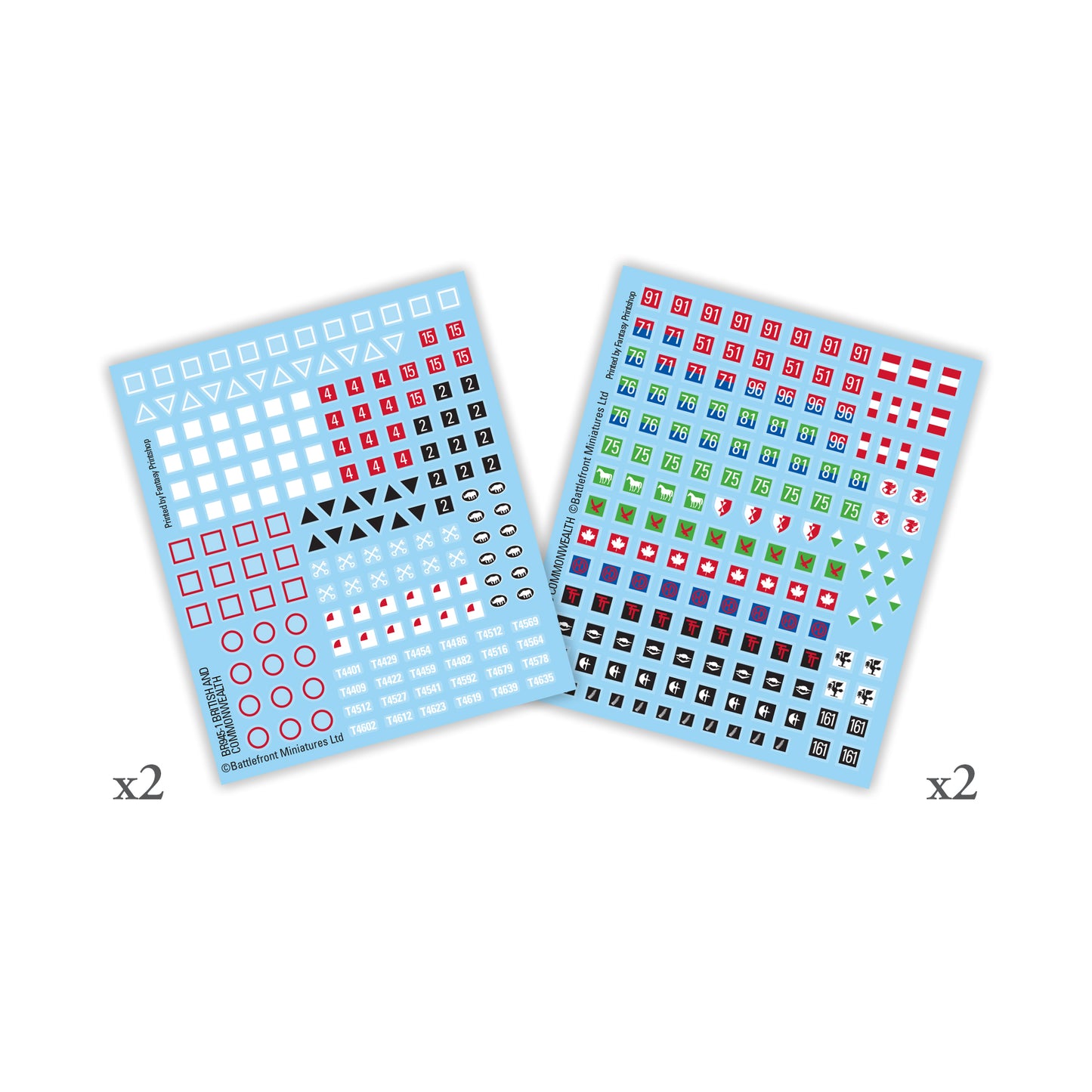 Flames of War: BR945 British and Commonwealth Decals (x4)