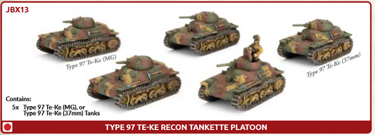 Flames of War: JBX13 Type 97 Te-Ke Recon Tankette Platoon (x5)