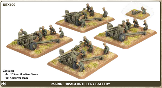 Flames of War: UBX100 Marine 105mm Artillery Battery (x4)