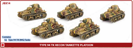 Flames of War: JBX14 Type 94 TK Recon Tankette Platoon (x5)