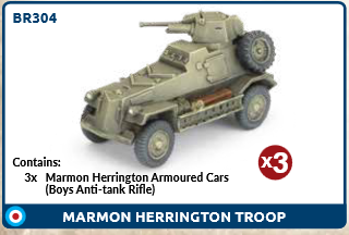 Flames of War: BR304	Marmon-Herrrington Armoured Car Troop (x3)