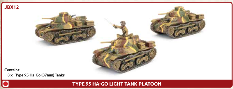 Flames of War: JBX12 Type 95 Ha-Go Light Tank Platoon (x3)