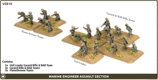 Flames of War: US816	Marine Engineer Assault Section (x21 figures)