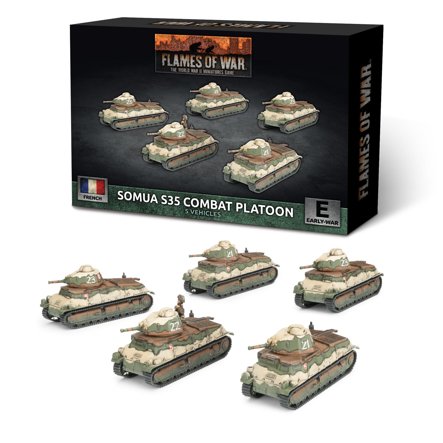 Flames of War: FRX10 S-35 Somua Tank Platoon (x5 Plastic)