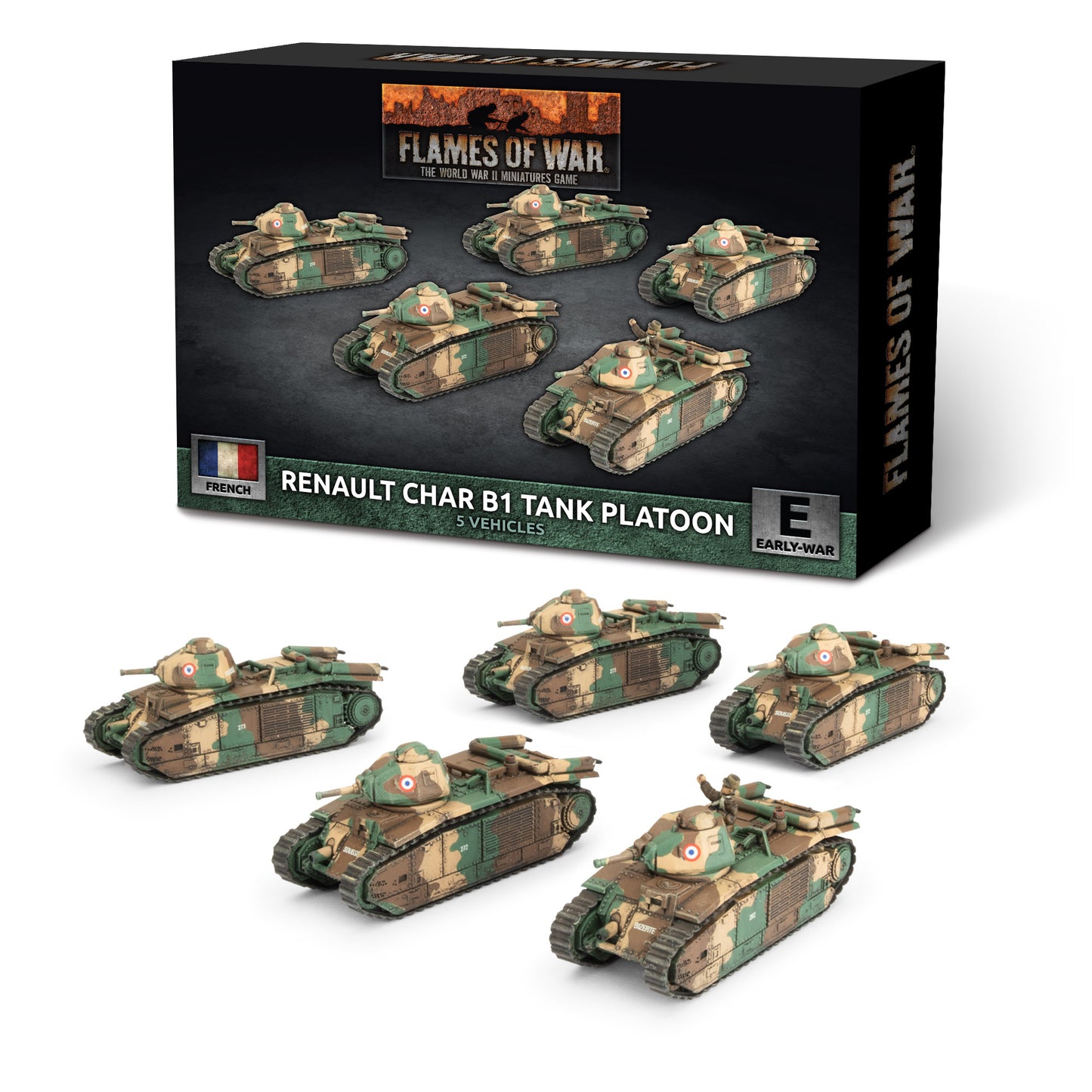 Flames of War: FRX11 Char B1 bis Tank Platoon (x5 Plastic)