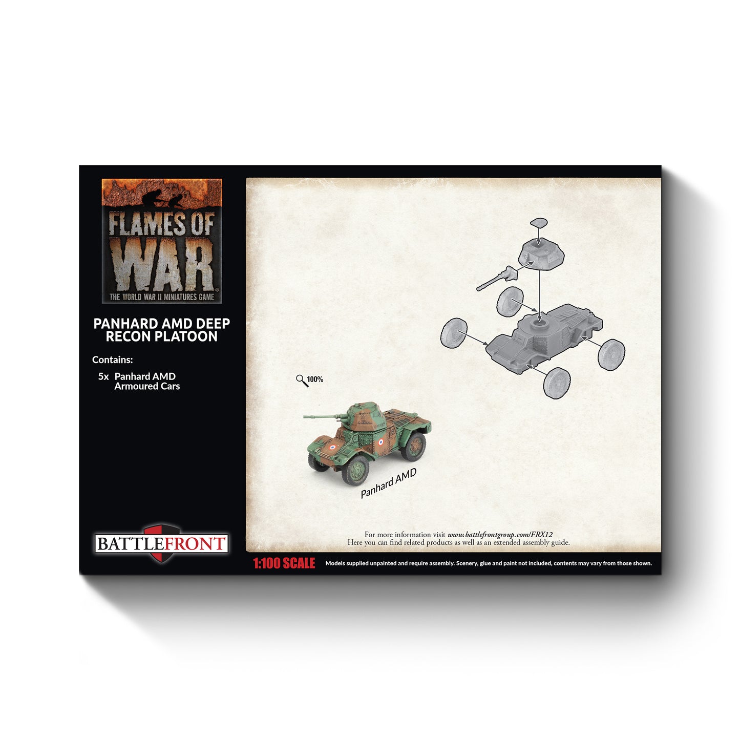 Flames of War: FRX12 Panhard AMD Deep Recon Platoon (x5)