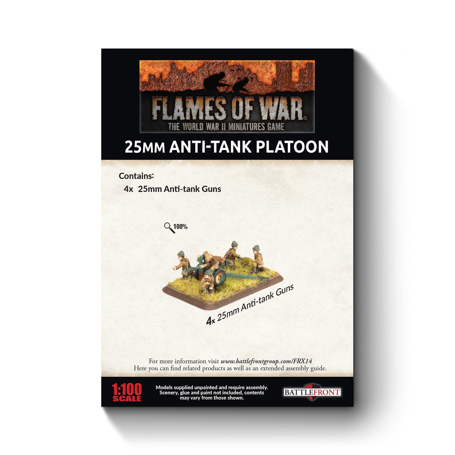 Flames of War: FRX14 Hotchkiss 25mm Anti-tank Platoon (x4 guns)