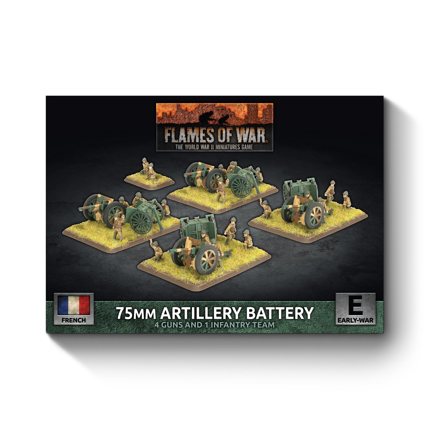 Flames of War: FRX16 75mm mle 1897 Gun Battery (x4 guns)
