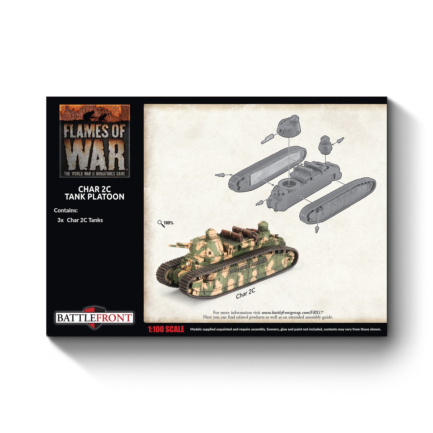 Flames of War: FRX17 Char 2C Tank Platoon (x3)