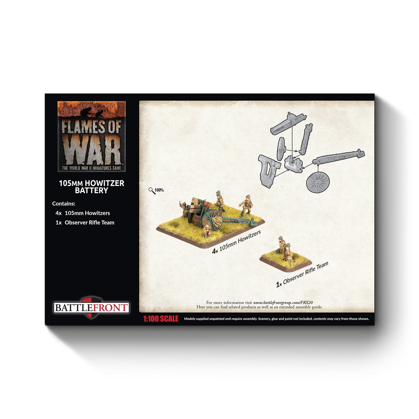 Flames of War: FRX20 105mm Howitzer Battery (x4 guns)