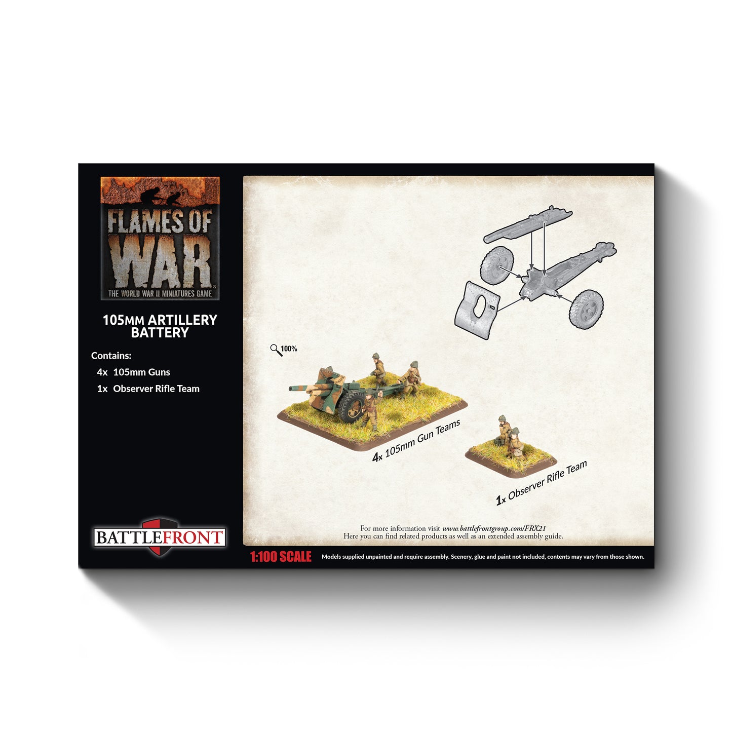 Flames of War: FRX21 105mm Artillery Battery (x4 guns)