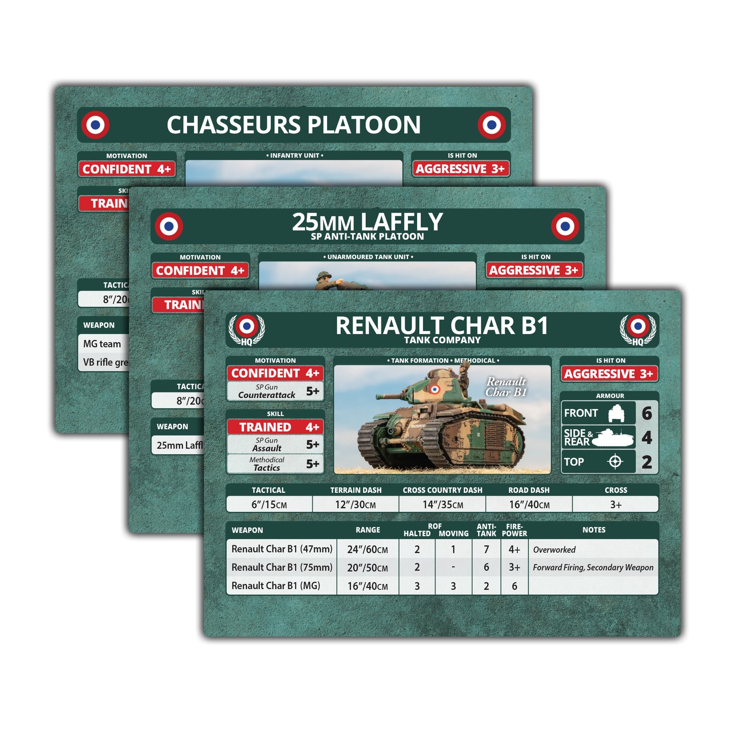 Flames of War: FW281FU Blitzkrieg French Unit Cards (x41 Cards) - Limited Edition