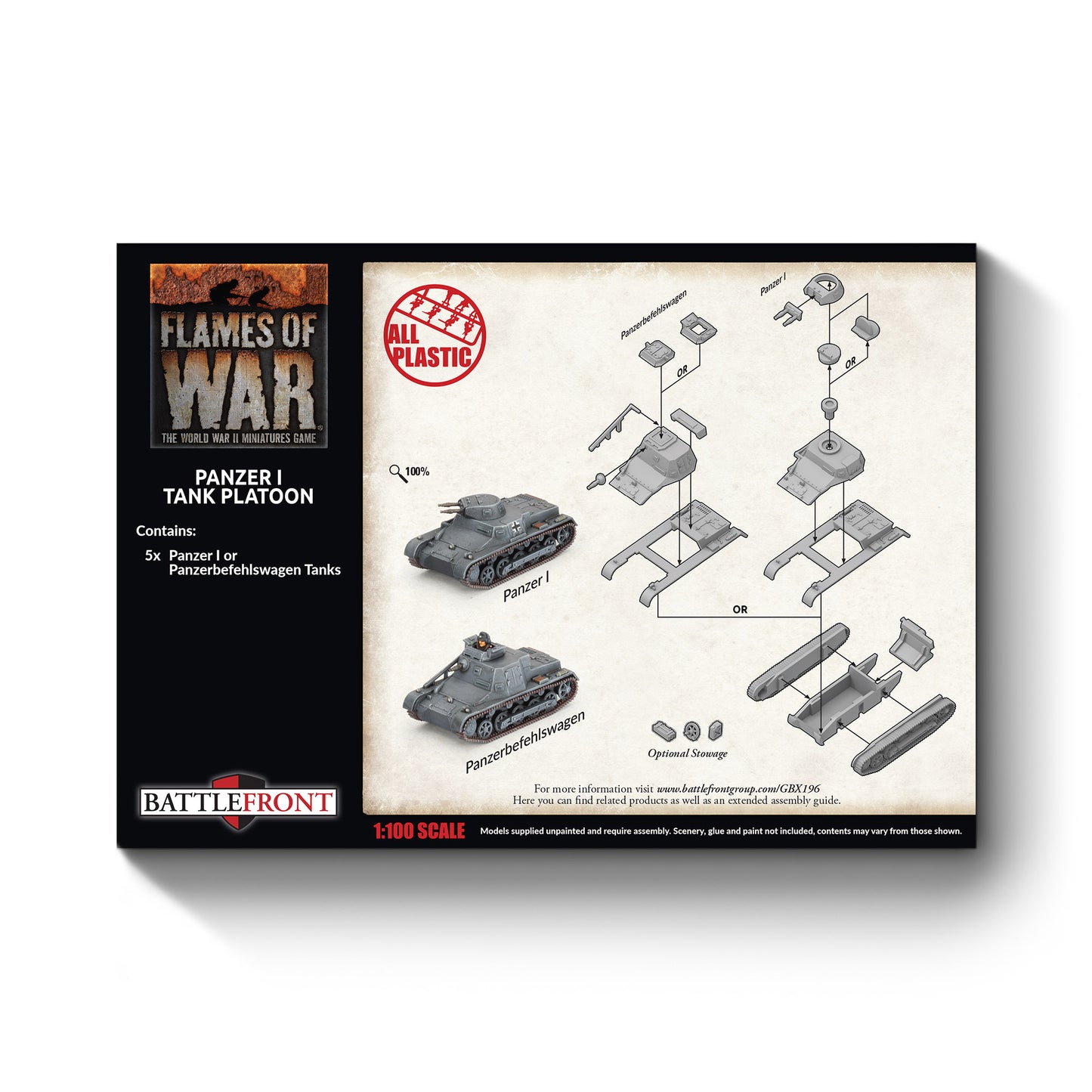 Flames of War: GBX196 Panzer I Platoon (x5 Plastic)