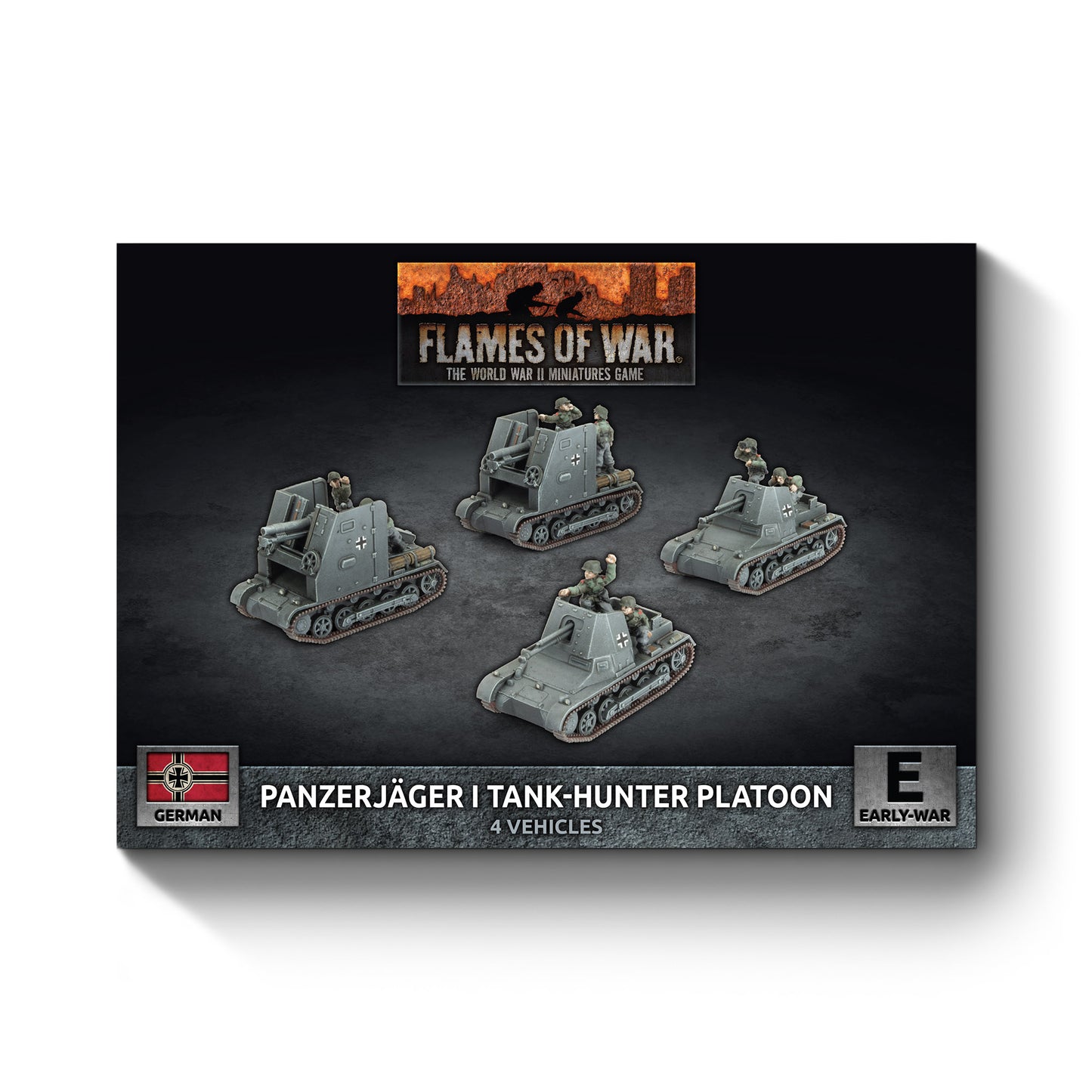 Flames of War: GBX197 Panzerjager I Anti-tank Platoon (x4 Plastic)