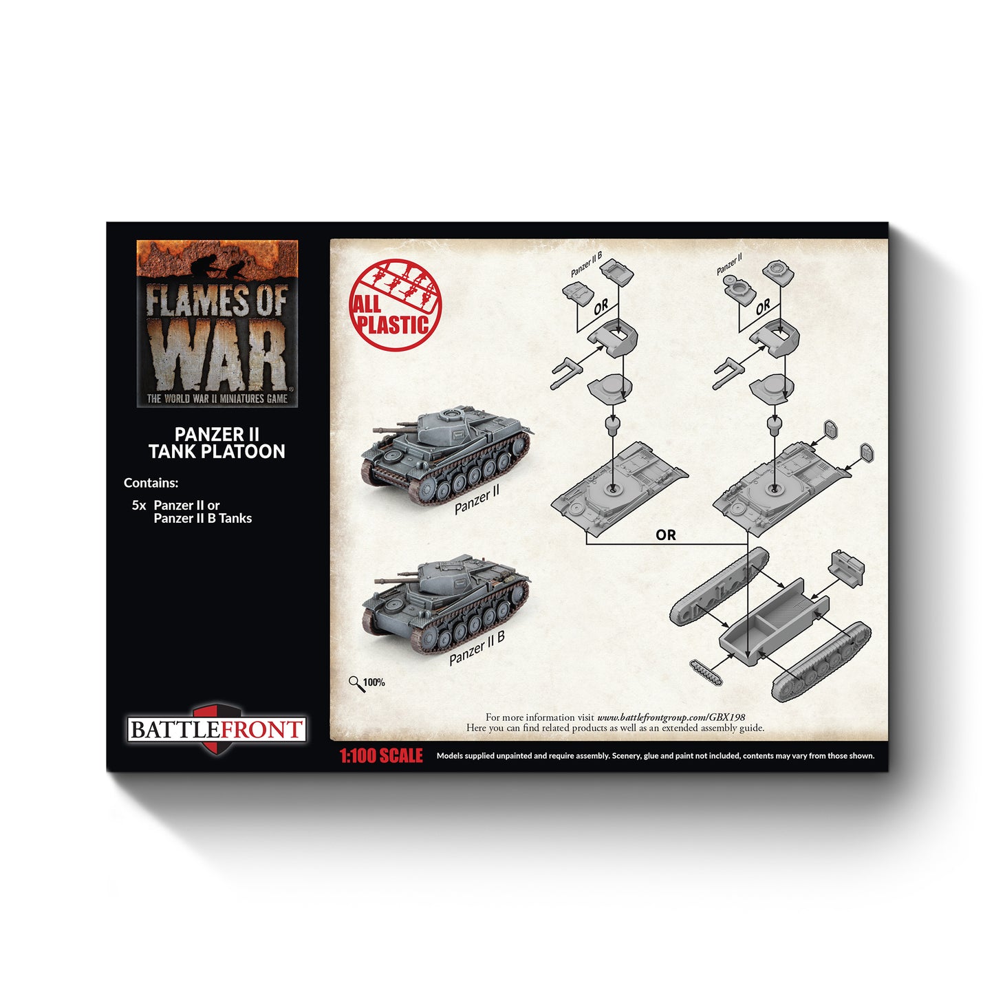 Flames of War: GBX198 Panzer II Platoon (x5 Plastic)
