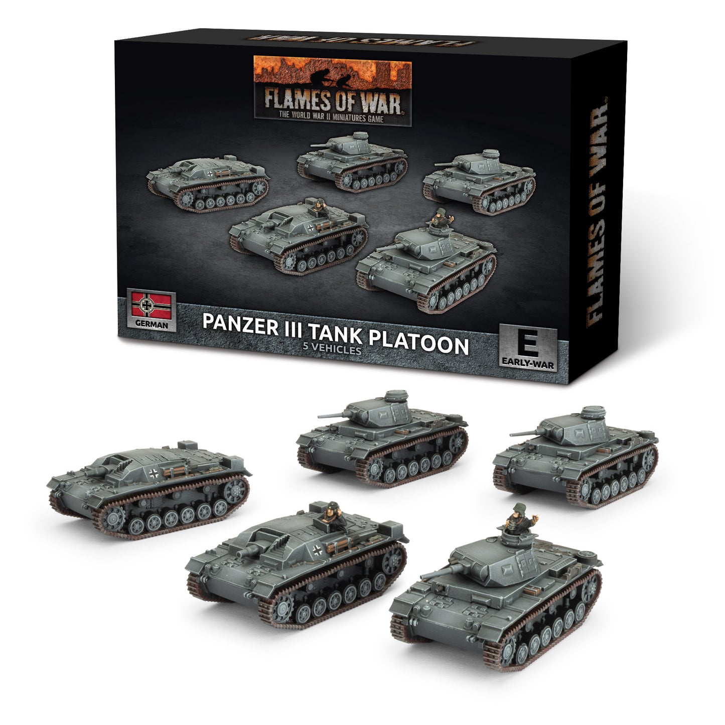 Flames of War: GBX199 Panzer III/StuG III A Platoon (x5 Plastic)