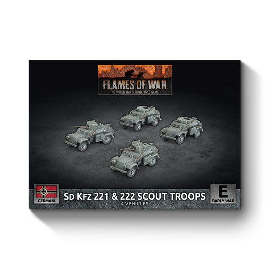 Flames of War: GBX201 Sd Kfz 222 / 221 Scout Troop (x4 Plastic)