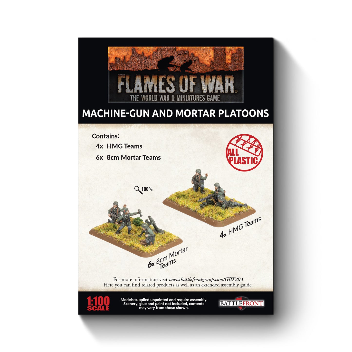 Flames of War: GBX203 HMG and Mortar Platoons (Early, Plastic)