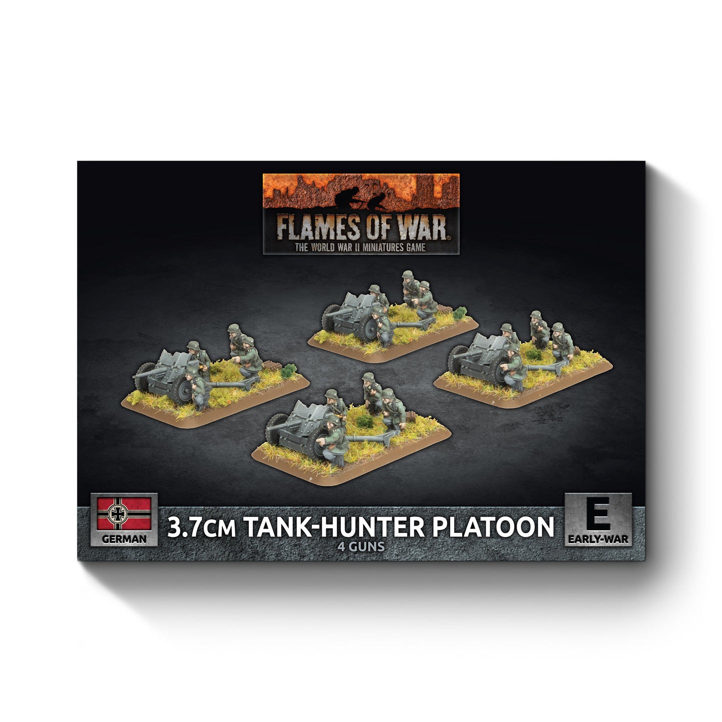 Flames of War: GBX204 3.7cm Tank Hunter Platoon (Early) (x4 guns Plastic)